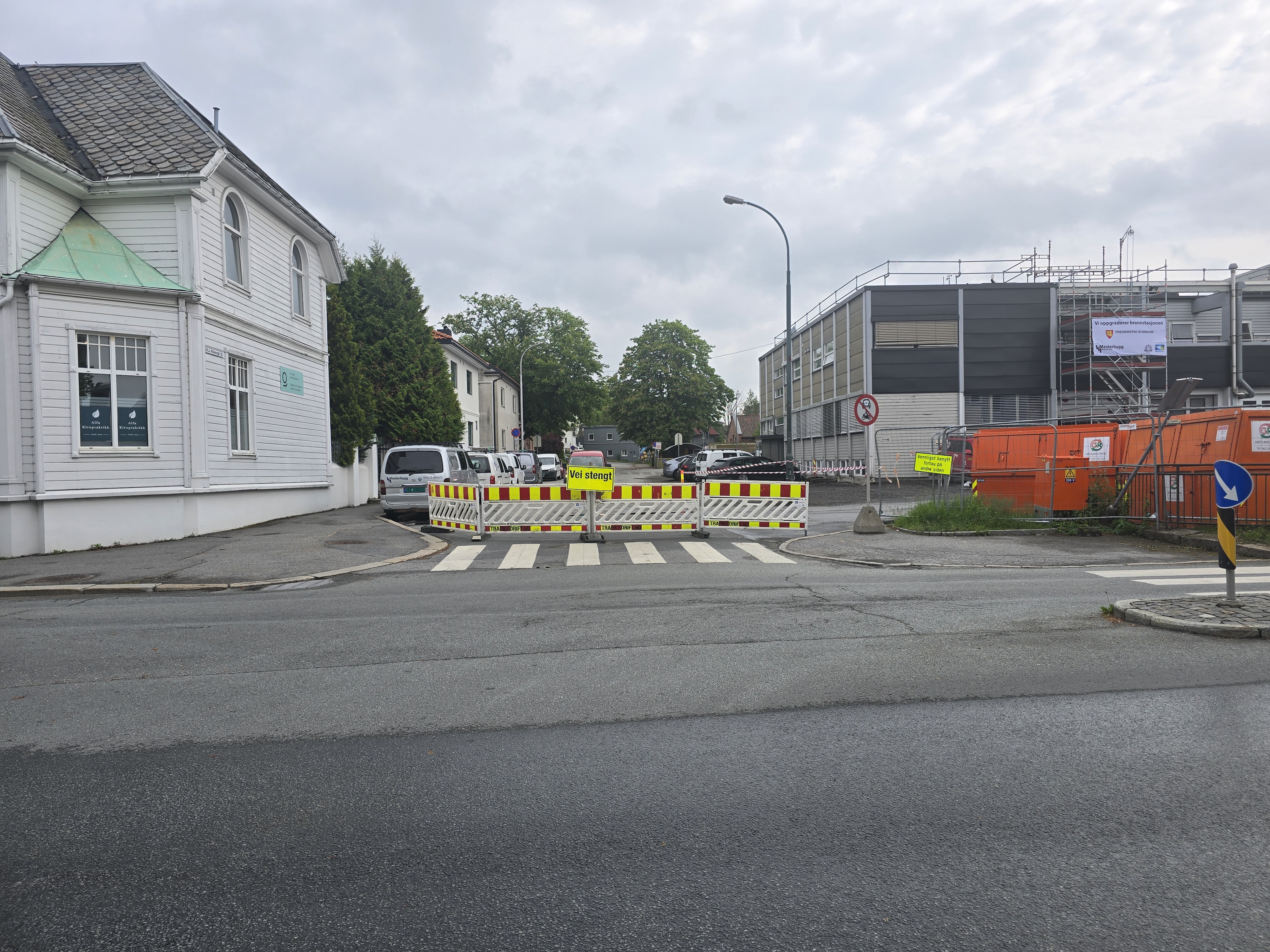 J.N.Jacobsens gate stengt forbi brannstasjonen