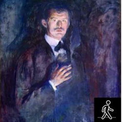 Et utsnitt av Munchs profilbilde kunst