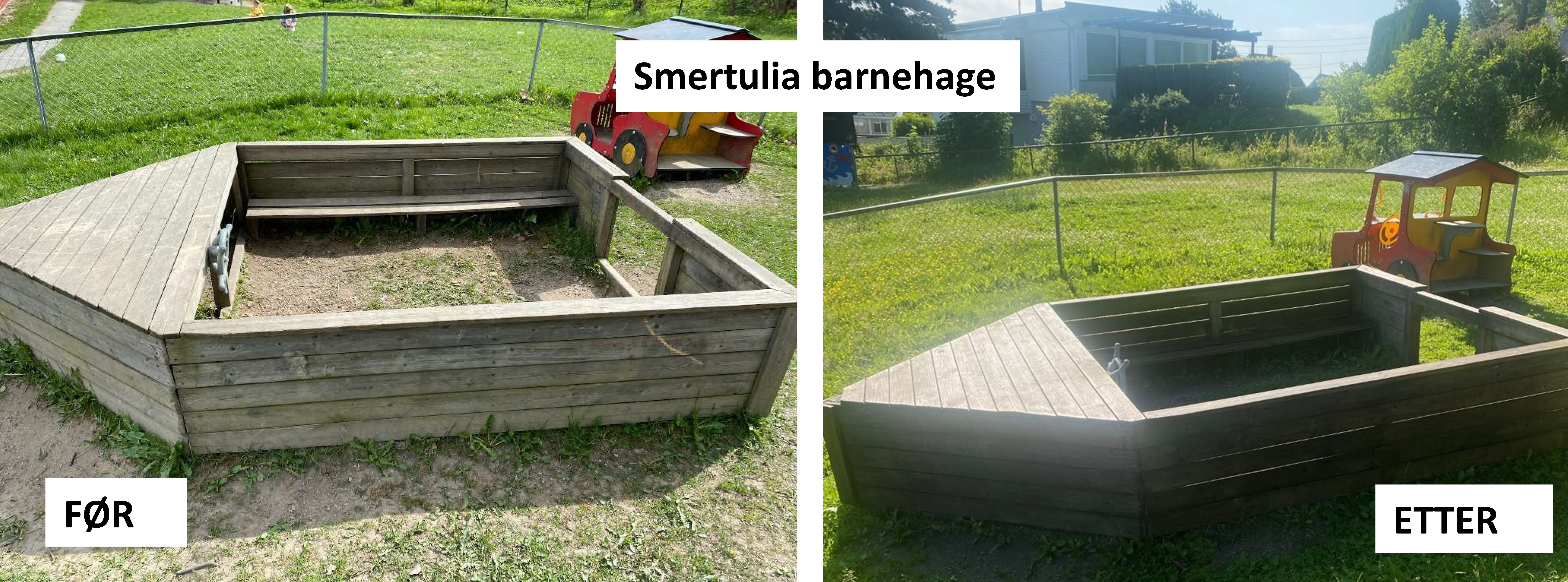 Smerulia barnehage, lekebåt er oljet