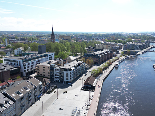 Dronebilde Vesterleva Fredrikstad Sentrum