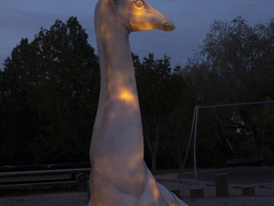 Hvit Giraff med lys i mørket